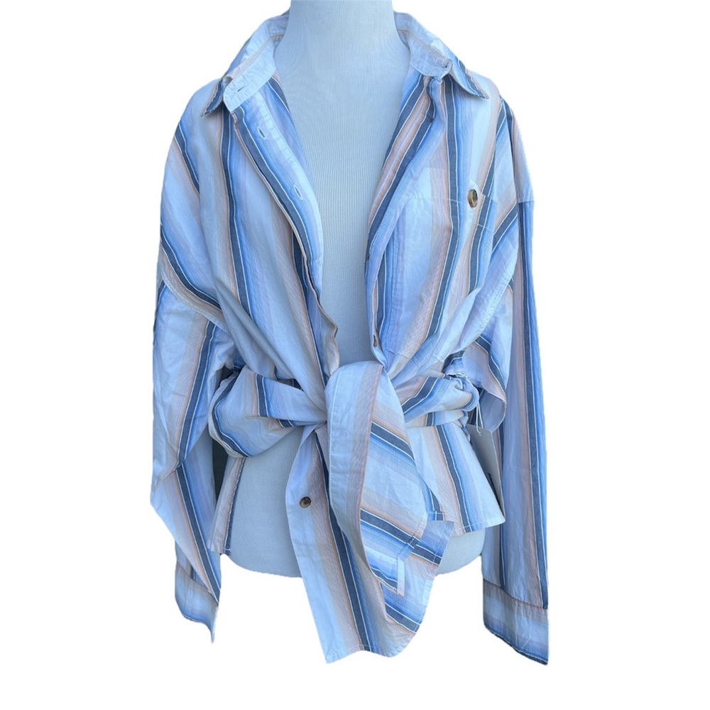 💙✨ Worthington Oversized Button-Down Shirt | Blue & White | M | NWT